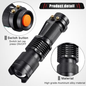 Honoson 4 Pieces Red Flashlight LED Single Mode Light One Mode LED Torch Scalable Red Light Flashlight for Astronomy Aviation Night Observation