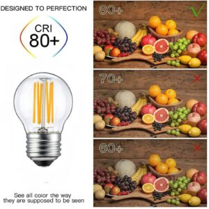 YDJoo G45 LED Edison Bulb Dimmable 6W LED Filament Light Bulb 60W Equivalent Warm White 2700K Clear Glass E26 Base Decorative Vintage Globe Bulb for Pendent Chandelier Home Lighting, AC110V(4 Pack)