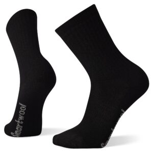 smartwool men's hike classic full cushion solid crew socks, black, small