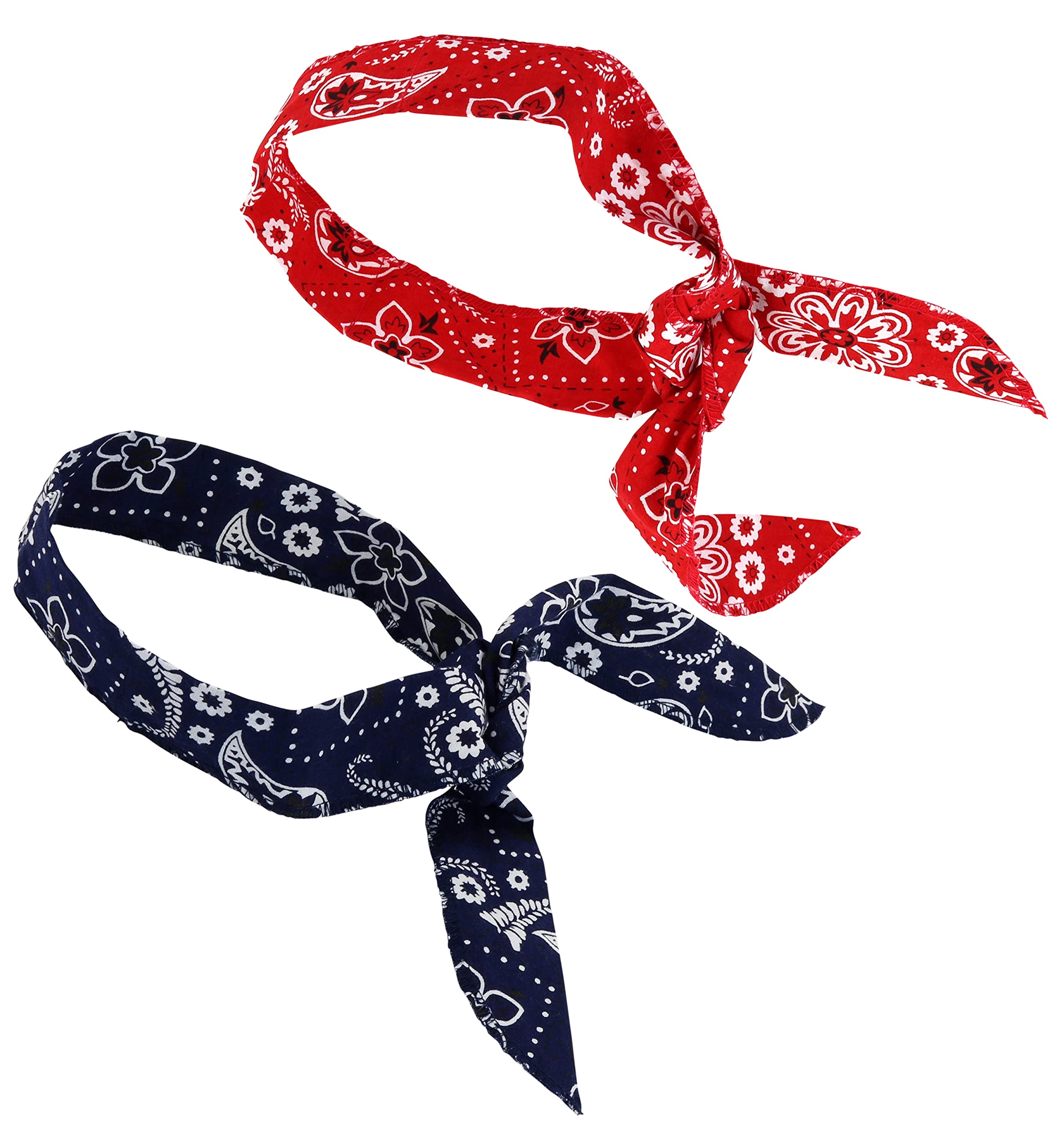 Iconikal Gel Cooling Head Band, Red and Blue Paisley, 4-Pack