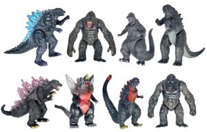 twcare set of 8 king kong vs godzilla toys movable joint action figures king of the monsters birthday dinosaur kid gift cake toppers