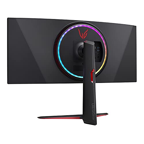 LG 34GP950G-B 34 Inch Ultragear QHD (3440 x 1440) Nano IPS Curved Gaming Monitor with 1ms Response Time and 144HZ Refresh Rate and NVIDIA G-SYNC Ultimate with Tilt/Height Adjustable Stand - Black