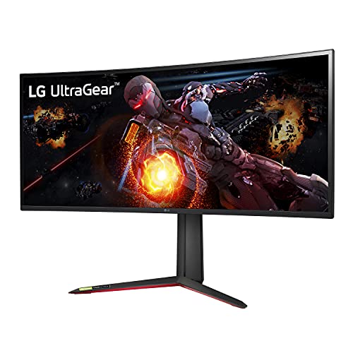 LG 34GP950G-B 34 Inch Ultragear QHD (3440 x 1440) Nano IPS Curved Gaming Monitor with 1ms Response Time and 144HZ Refresh Rate and NVIDIA G-SYNC Ultimate with Tilt/Height Adjustable Stand - Black