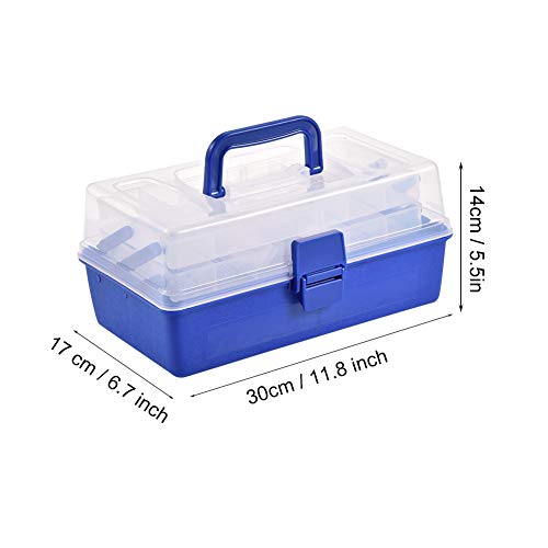 Plastic Fishing Accessory Box, Fishing Tackle Box, Large Capacity 3 Layers for Camping Hiking