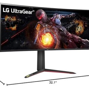 LG 34GP950G-B 34 Inch Ultragear QHD (3440 x 1440) Nano IPS Curved Gaming Monitor with 1ms Response Time and 144HZ Refresh Rate and NVIDIA G-SYNC Ultimate with Tilt/Height Adjustable Stand - Black