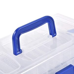 Plastic Fishing Accessory Box, Fishing Tackle Box, Large Capacity 3 Layers for Camping Hiking