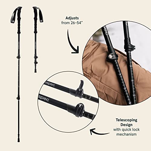 Retrospec Solstice Hiking Poles for Men & Women - Adjustable and Collapsible Lightweight Walking & Trekking Sticks - Aluminum w/Cork or Foam Grip