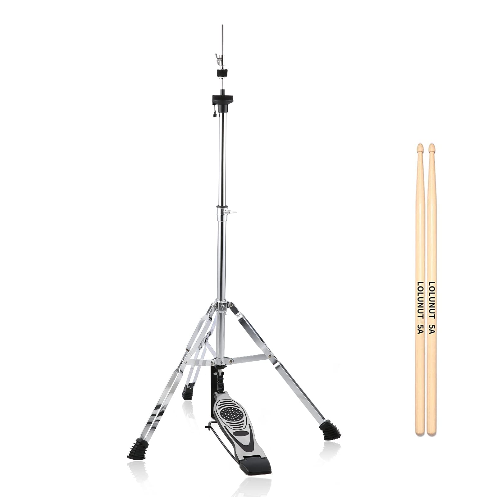 LOLUNUT Hi hat stand,hat cymbals stand,high hat stand with smooth pedal,practice high hat fit 13'' 14'' 15'' 16''cymbals