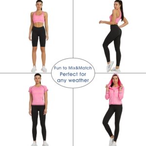 JULY'S SONG Women Workout Set Exercise Outfits for Yoga Gym Upgraded 5 Pieces Athletic Clothes Sweatsuit Tracksuit