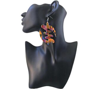 Gye Nyame Wood Earrings (Multi-Color)