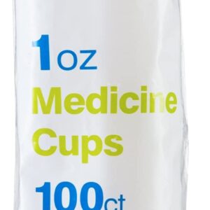 Care Plus (100 Count 1oz) Disposable Medicine Cups with Embossed Measurements Marking, for liquid and dry medication