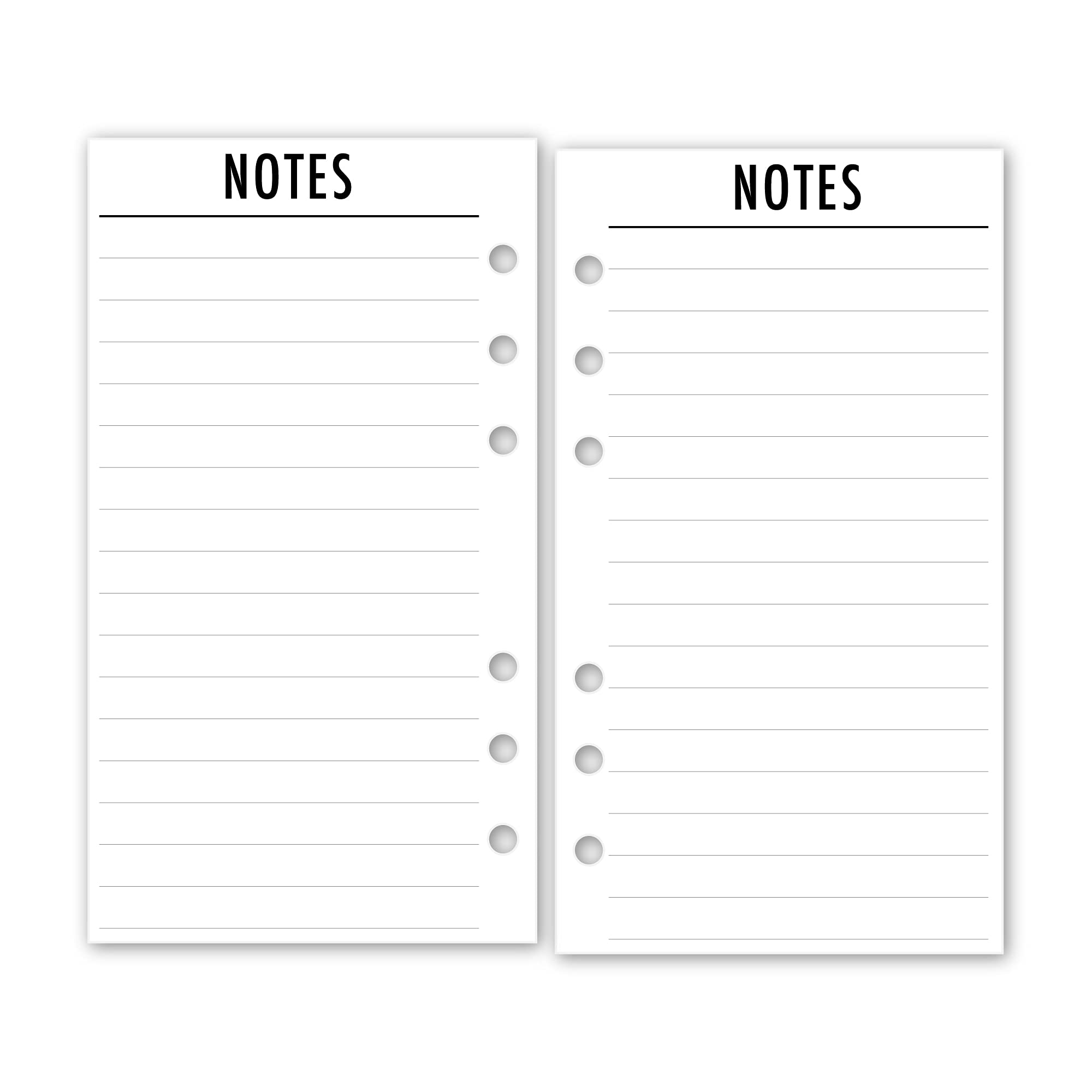 Personal Notes Planner Insert Refill, 3.74 x 6.73 inches, Pre-Punched for 6-Rings to Fit Filofax, LV MM, Kikki K and Other Binders, 30 Sheets Per Pack