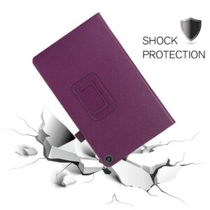 EpicGadget Case for Amazon Fire HD 10 and Fire HD 10 Plus (11th Generation, 2021 Released) - Slim Lightweight Folding Folio Stand Cover PU Leather Case + 1 Screen Protector and 1 Stylus (Purple)