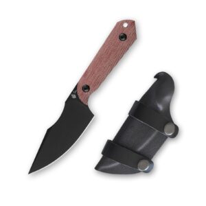 Kizer/Maverick Customs Harpoon Fixed-blade Knife D2 Blade with Red Micarta Handle - 1040E1