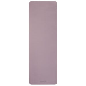 Gaiam Extra-Thick Yoga Fitness Mat and Exercise Mat with Non-Slip Texture and Easy Carry Strap - Ideal for Floor Workouts and Everyday Yoga - Supportive and Portable, Purple, 10mm