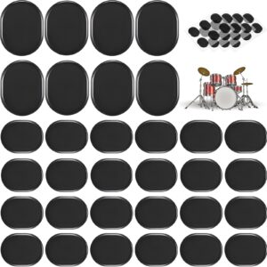 48 Pieces Drum Dampeners Gel Pads Silicone Drum Silencers Soft Drum Dampener Drum Mute Pads Dampening Gel Pad for Drums Tone Control (Black)