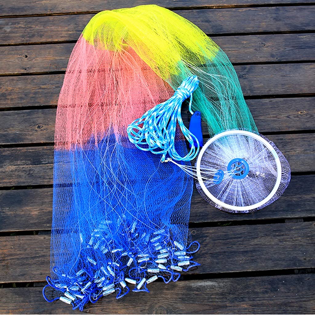 BBGS High Strength Fly Cast Net, Hand Throw Fishing Cast Net Fishing Tools, 360cm Fishing Casting Net, for Fishermen Fishing (Color : 4.2m)