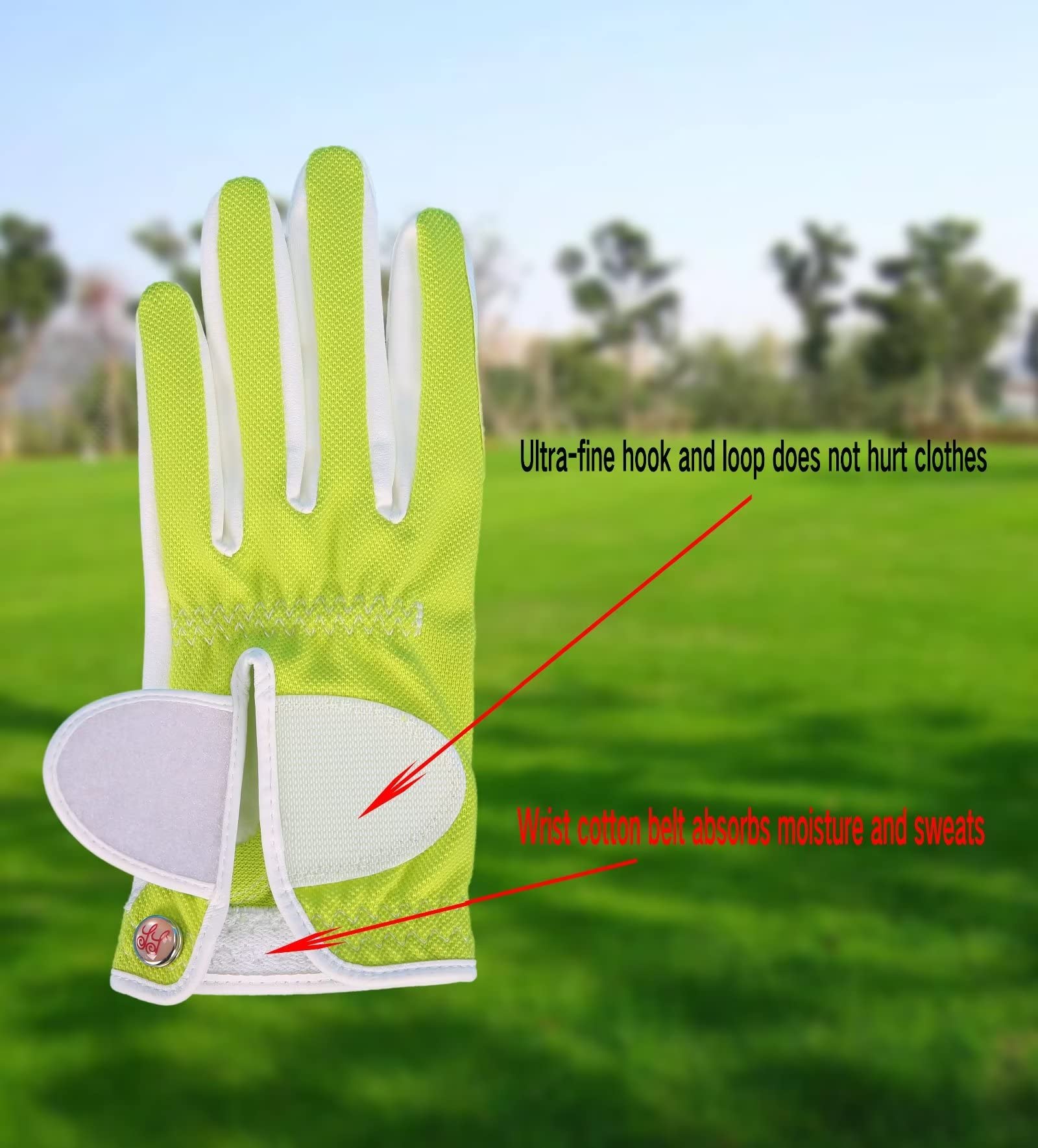 SIMPLE SYMBOL Women's RainGrip Golf Glove Two Pack,Hot Wet Weather Comfort,（Two Left Hands Or Two Right Hands Or One Pair） Four Colors to Choose from Pink/Purple/White/Green(Green,S,Right)