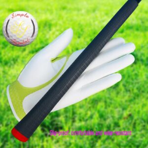 SIMPLE SYMBOL Women's RainGrip Golf Glove Two Pack,Hot Wet Weather Comfort,（Two Left Hands Or Two Right Hands Or One Pair） Four Colors to Choose from Pink/Purple/White/Green(Green,S,Right)