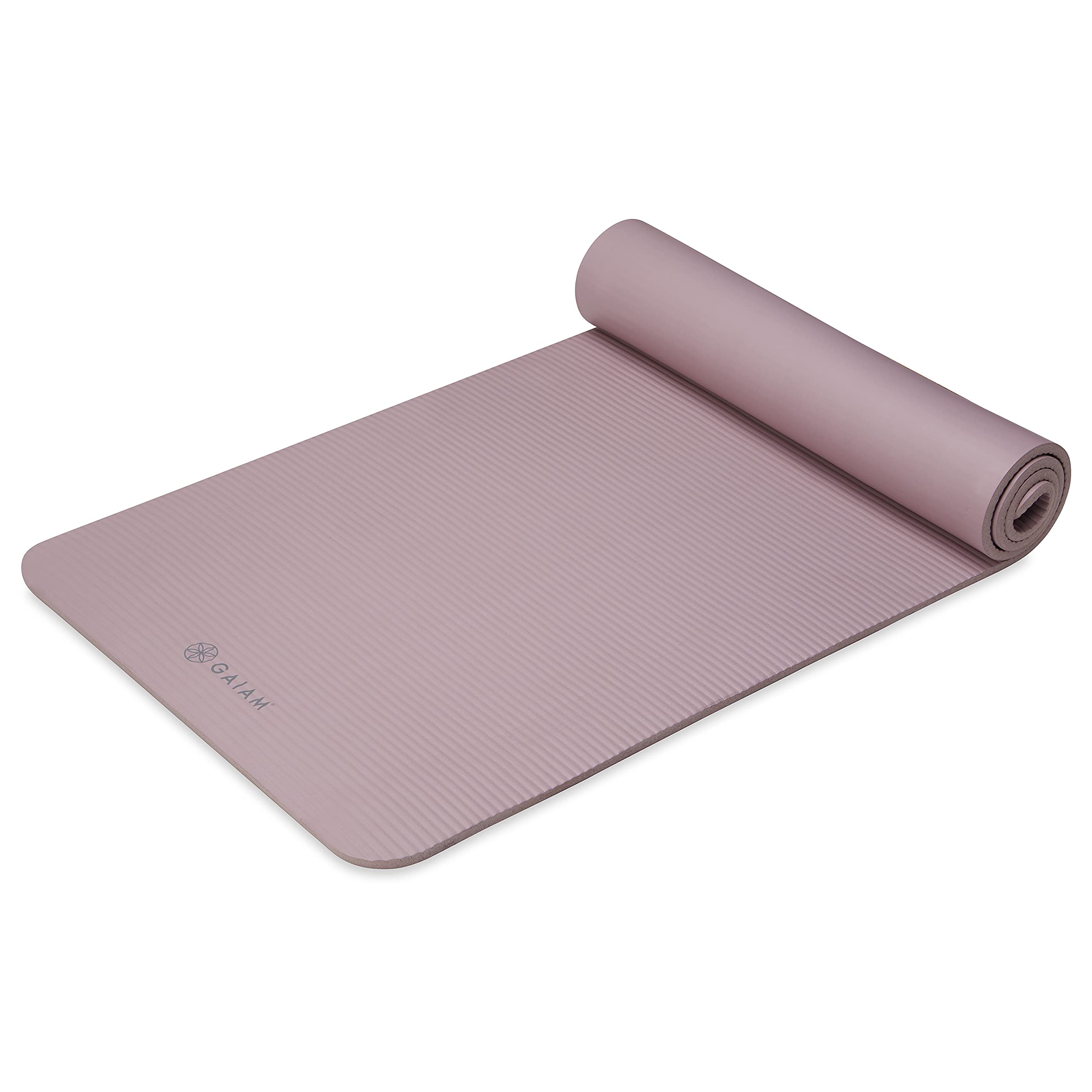 Gaiam Extra-Thick Yoga Fitness Mat and Exercise Mat with Non-Slip Texture and Easy Carry Strap - Ideal for Floor Workouts and Everyday Yoga - Supportive and Portable, Purple, 10mm