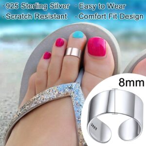 Plain Silver Band Rings Women's Knuckle Toe Rings Jewelry Midi Finger Bands Minimalist Stacked Beach Party Gifts