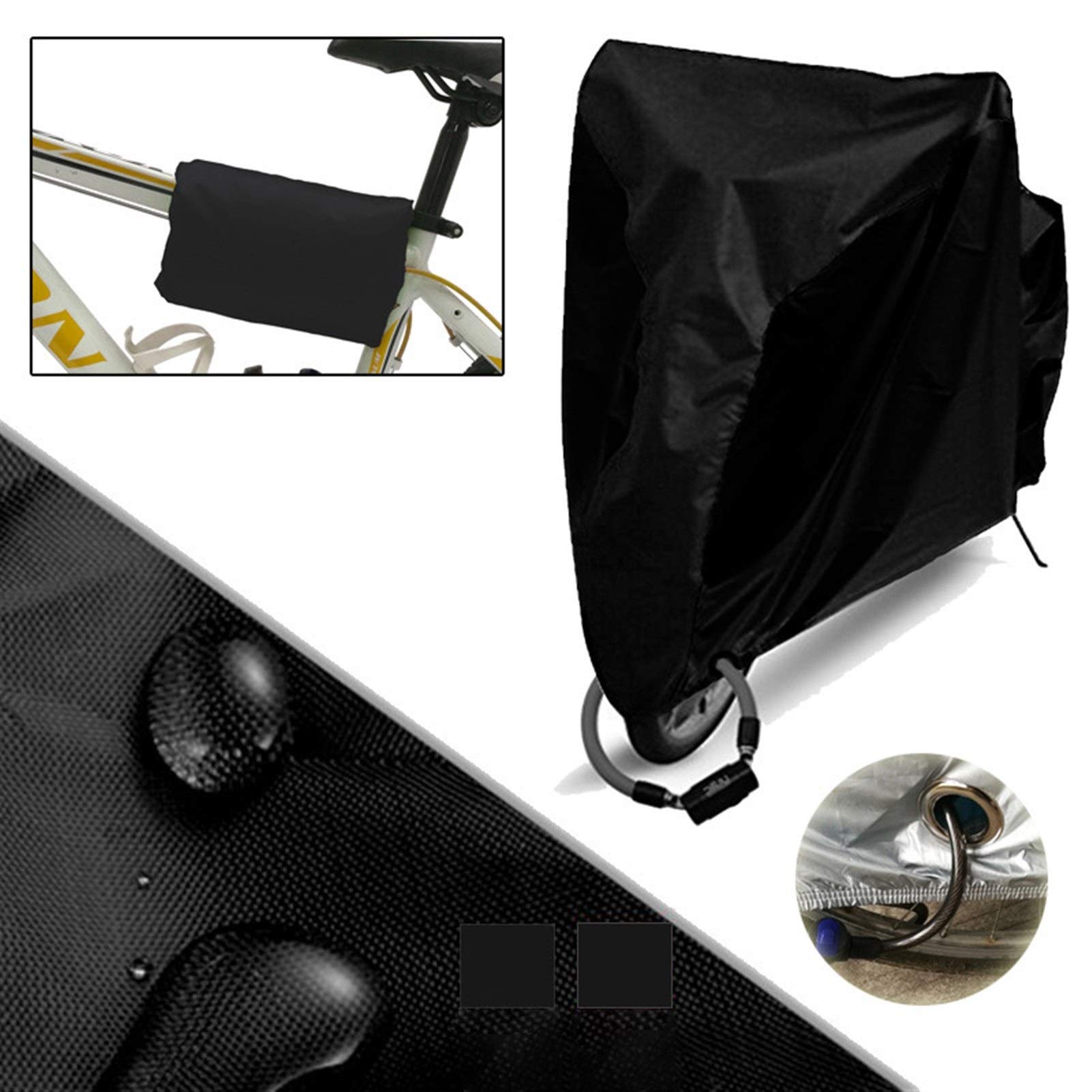 Bicycle Accessories Bicycle Bike Cover,Nylon Waterproof Snow Cover Rain UV Protector Dust Protector Scooter Bike Cover with Lock-Holes Storage Bag Bike Parts (Size : XLarge)