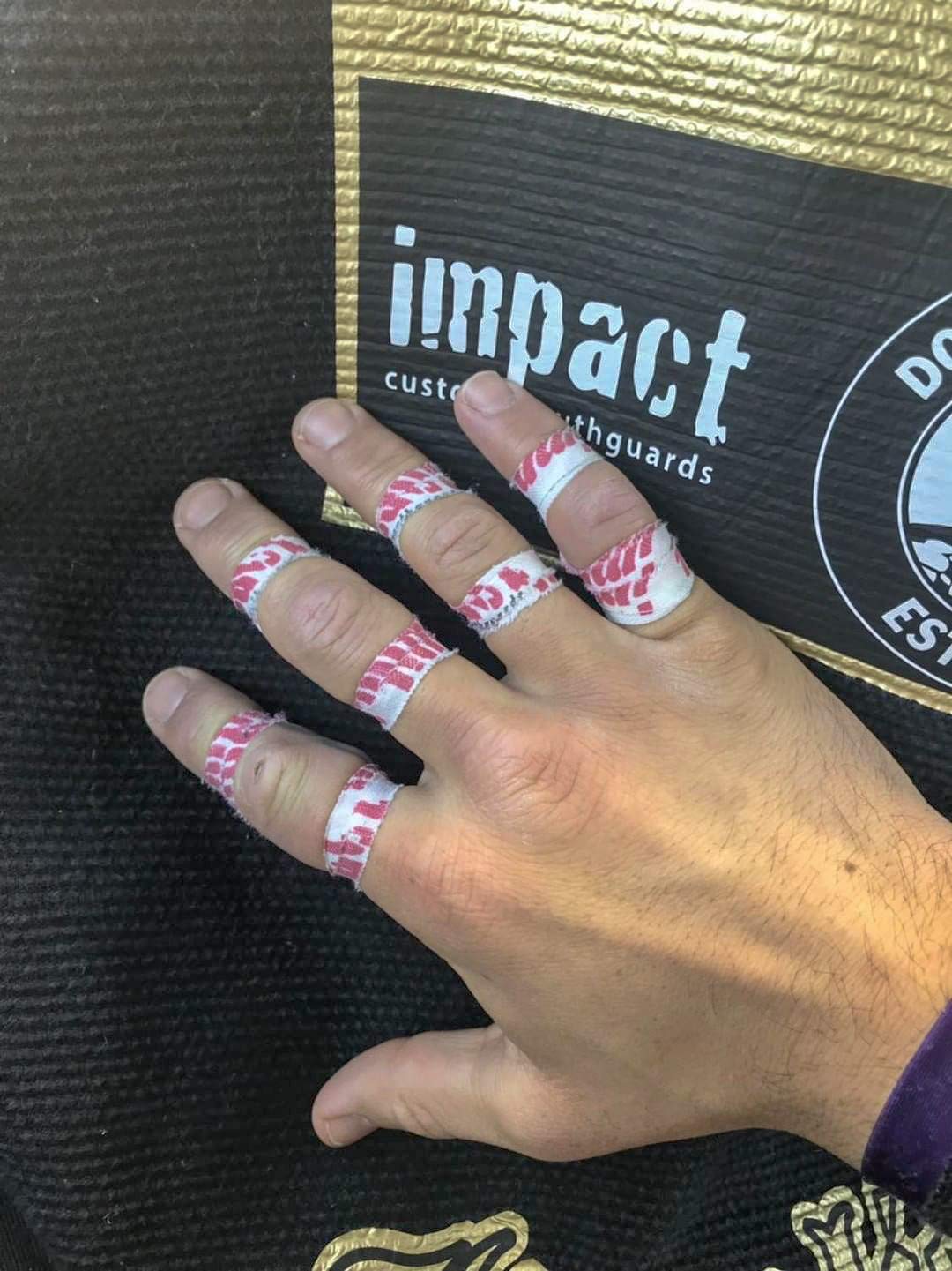 Impact 0.3" Stay Stuck Athletic Finger Tape for Boxing, Jiu-Jitsu, MMA, Martial Arts, Wrestling, Hockey, Rugby and Lacrosse -Impact 0.3" Branded (5 Pack)