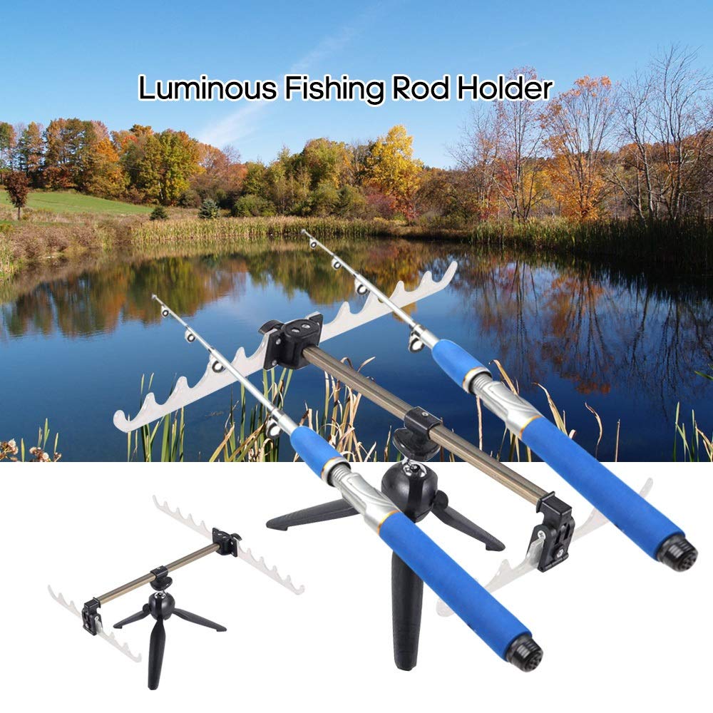 ECVYGJ Fishing Rod Rack Luminous Fishing Rods Stand Carp Pod Holder Pesca Aluminum Alloy Fishing Pole Pod Holder Bracket Fishing Tackle Accessory Fishing Tool (Color : White, Size : 3.0 m)