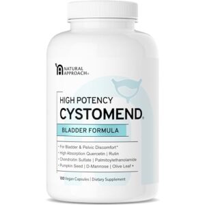 cystomend bladder & pelvic discomfort formula (high potency) - supports less flares & urgency* - premium supplement for bladder & urinary health - usa manufactured & third-party tested - 180 capsules