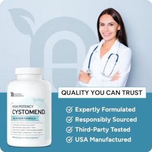 CystoMend Bladder & Pelvic Discomfort Formula (High Potency) - Supports Less Flares & Urgency* - Premium Supplement for Bladder & Urinary Health - USA Manufactured & Third-Party Tested - 180 Capsules