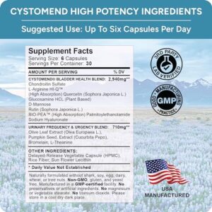 CystoMend Bladder & Pelvic Discomfort Formula (High Potency) - Supports Less Flares & Urgency* - Premium Supplement for Bladder & Urinary Health - USA Manufactured & Third-Party Tested - 180 Capsules