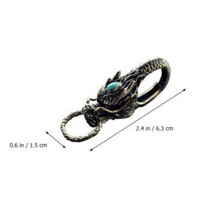 VALICLUD Dragon Head Keychain Vintage Feng Shui Chinese Dragon Bead Key Ring Good Luck Key Holder Car Purse Bag Charm Pendent for Safely Wealth Porsperity Success