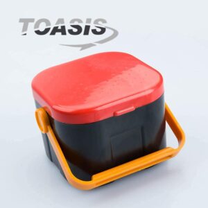 Toasis Fishing Live Bait Box Worm Storage Container Plastic Case with Tweezer (Red)