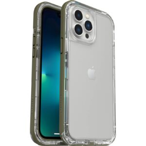 lifeproof for apple iphone 13 pro max/iphone 12 pro max, slim dropproof, dustproof and snowproof case, next series, clear/green