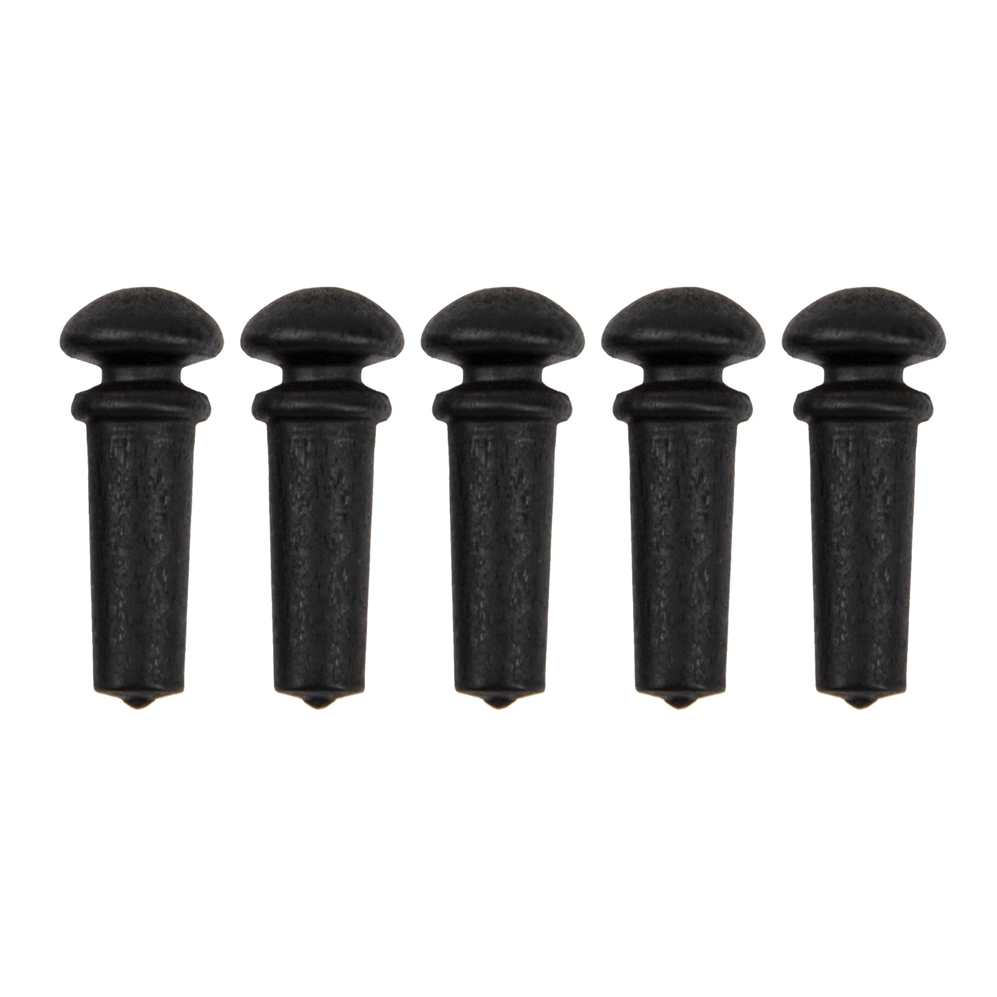 5Pcs Yootones Slotted Acoustic Guitar Ebony End Pins Endpin Compatible with Taylor Martin Guitar Parts (Black)