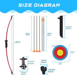 Elong Youth Recurve Bow and Arrow Set Outdoor with Quiver Children Junior Archery Beginner Longbow Target Training for Teen Teams Game