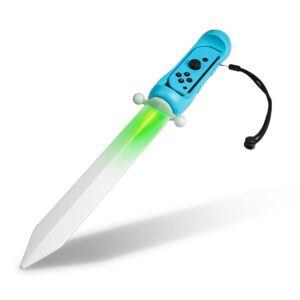 fanpl led sword for the legend of zelda: skyward sword hd game accessory, lighted game sword handle grip for switch & switch oled right joy con controller, enhanced zelda gaming experience (blue)