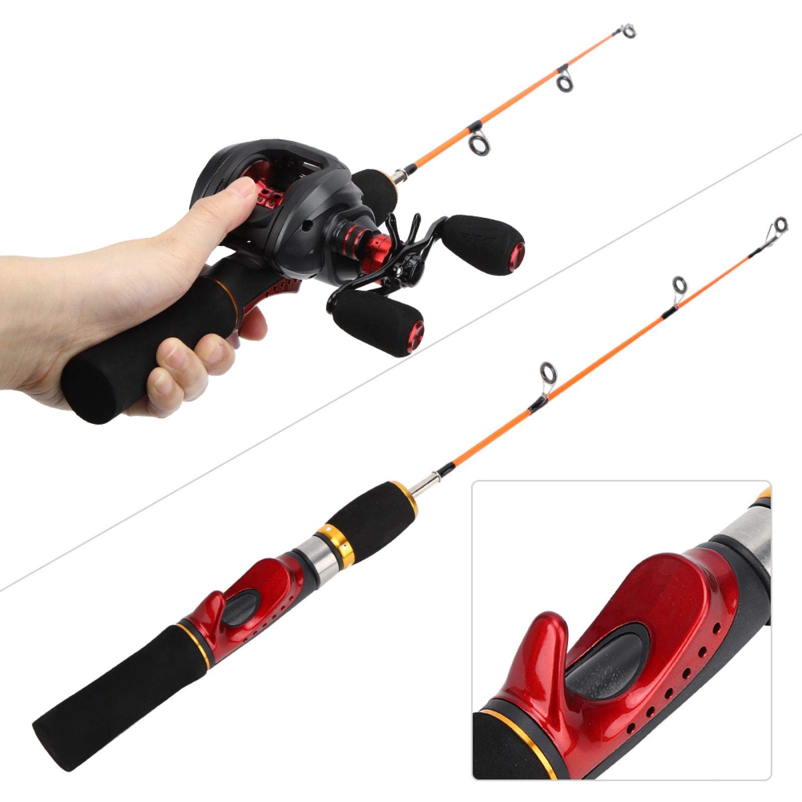 30.5cm/12in Ice Fishing Rod Trout, Telescopic Fishing Rods, Fishing Poles Ugly Stick with 2 Sections for Spinning Fishing Rod