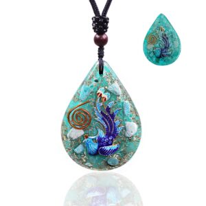 amazonite pendant glow in the dark necklace making dreams a reality - bird of paradise orgone pendant orgone energy generator necklace