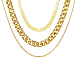 tayel punk layered snake choker necklaces gold thick chunky twist circle necklace chain jewelry adjustable for women