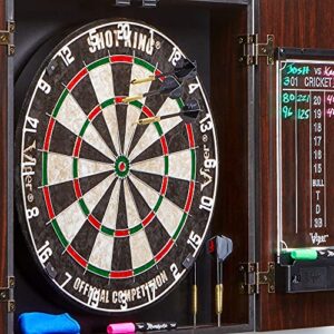 Viper by GLD Products Vault Deluxe Dartboard Cabinet with Shot King Sisal Dartboard and Illumiscore Scoreboard, Wood