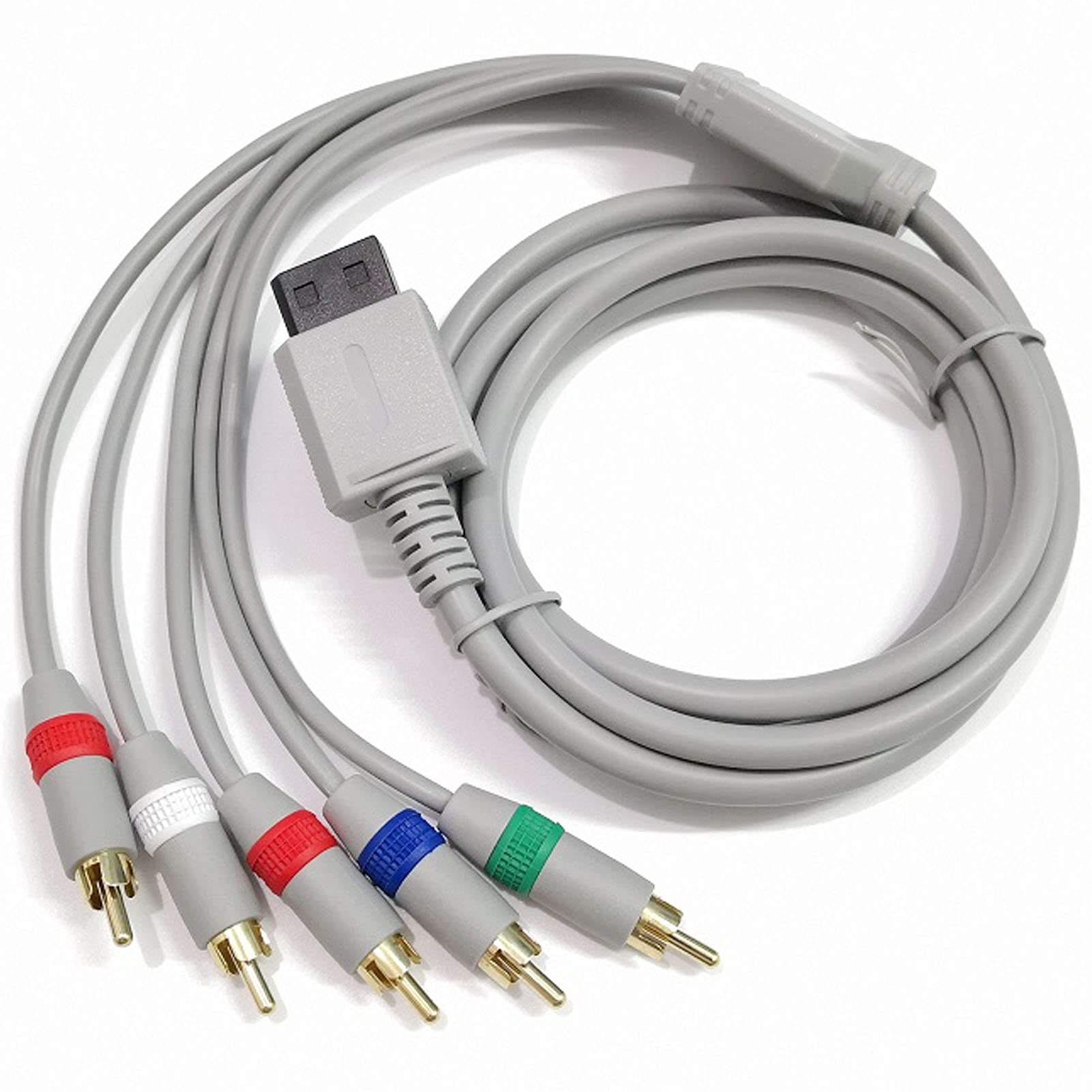 Jedihra 6FT AV Component Cable for Nintendo Wii/Wii U RCA Audio Video HD Cord-1 Pack