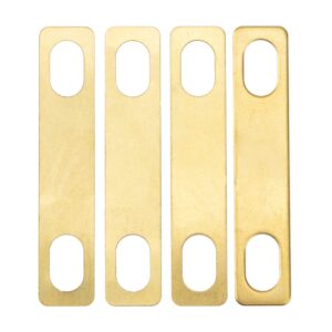 4Pcs Yootones Guitar Neck Shims 2Pcs 0.2mm, 1Pcs 0.5mm & 1Pcs 1mm Thickness Brass Shims Compatible with Guitar Bass Bolt-on Neck Repair(Gold)