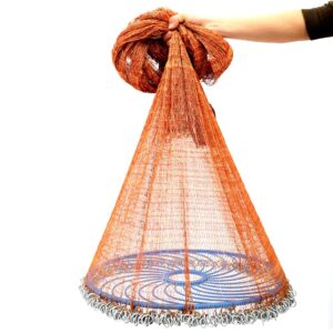 BBGS High Strength Fly Cast Net, Fly Cast Net Fishing Tools, Hand Throw Cast Net, 360cm Fishing Casting Net, for Fishermen Fishing (Size : 6m)