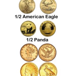 Roy Rose Jewelry Gold Coin Mounting | 1/2 oz. American Eagle, Old US $10 Liberty or Indian | 27mm | Screw Top | Plain Reeded Edge and Diamond-cut Coin Bezel Pendant Frames | Solid 14K Gold