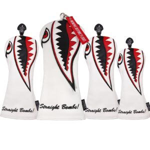 New Flying Tiger Warshark Golf Head Cover for Golf Head Club Available for Driver/Fairway/Hybird Club (Hybird Cover)