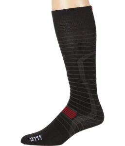 eurosock unisex adult silver light skiing socks, deep black, large us