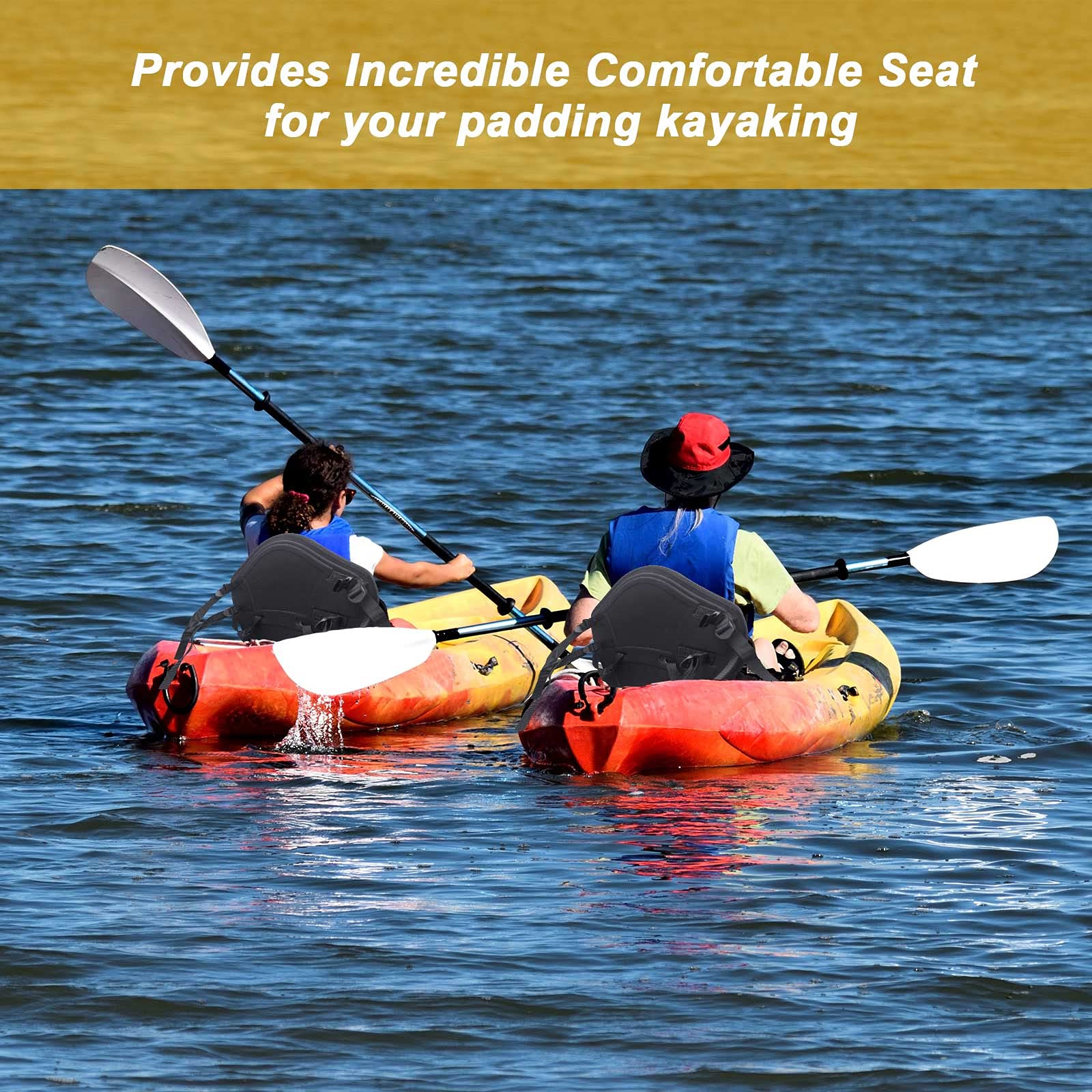 HLOGREE 1/2PCK Kayak Seats,Thicken Seat Cushion for Kayak,Padded Kayak Seat,Canoe Seats with Back Support,Kayak Replacement Parts,Kayak Seat Cushion,for Yak Ocean Sup Canoe,with Kayak Accessory