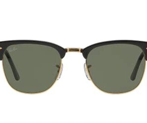 Ray-Ban RB3016 Clubmaster Sunglasses+ Vision Group Accessories Bundle, unisex-adult (Black On Arista/Crystal Green (W0365),51)