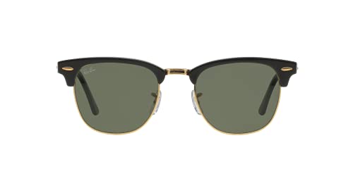 Ray-Ban RB3016 Clubmaster Sunglasses+ Vision Group Accessories Bundle, unisex-adult (Black On Arista/Crystal Green (W0365),51)